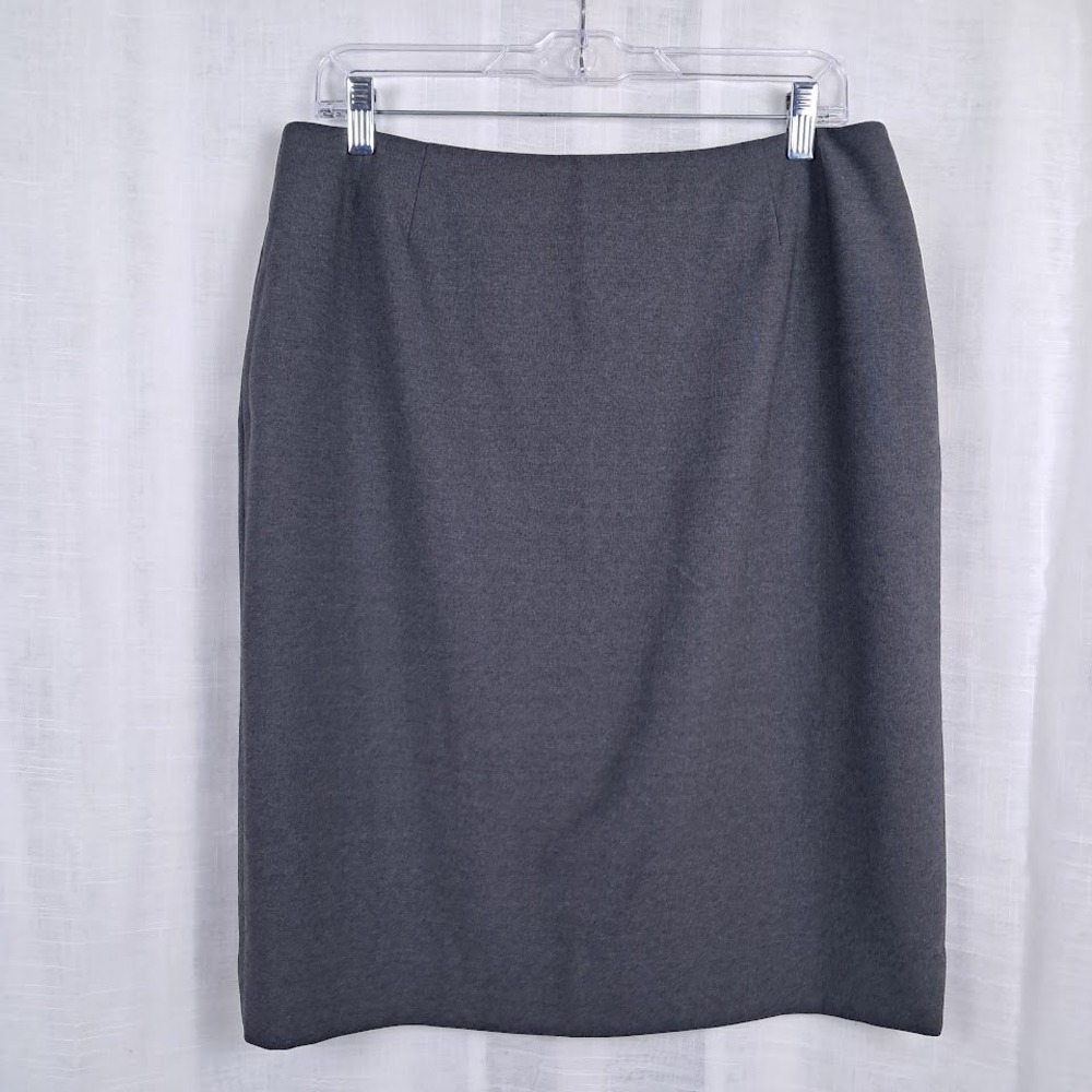 Brooks Brothers 346 Vintage Gray Stretch Wool Blend Pencil Skirt Professional